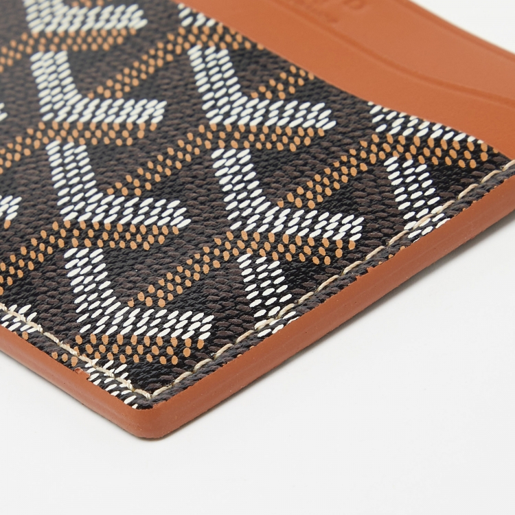 Pre Owned Goyard Brown Goyardine Coated Canvas and Leather Saint Sulpice Card Holder