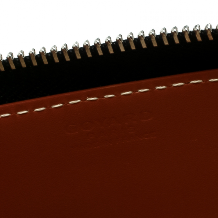 Pre Owned Goyard Brown Coated Canvas  Matignon Zippy Wallet