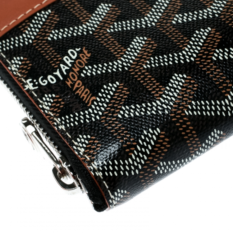 Pre Owned Goyard Brown Coated Canvas  Matignon Zippy Wallet