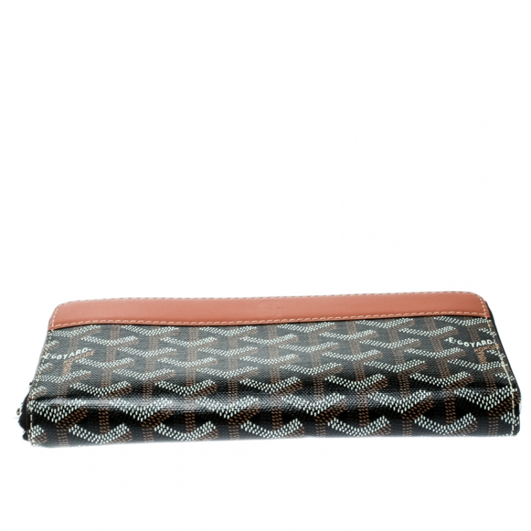 Pre Owned Goyard Brown Coated Canvas  Matignon Zippy Wallet