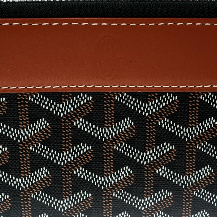 Pre Owned Goyard Brown Coated Canvas  Matignon Zippy Wallet