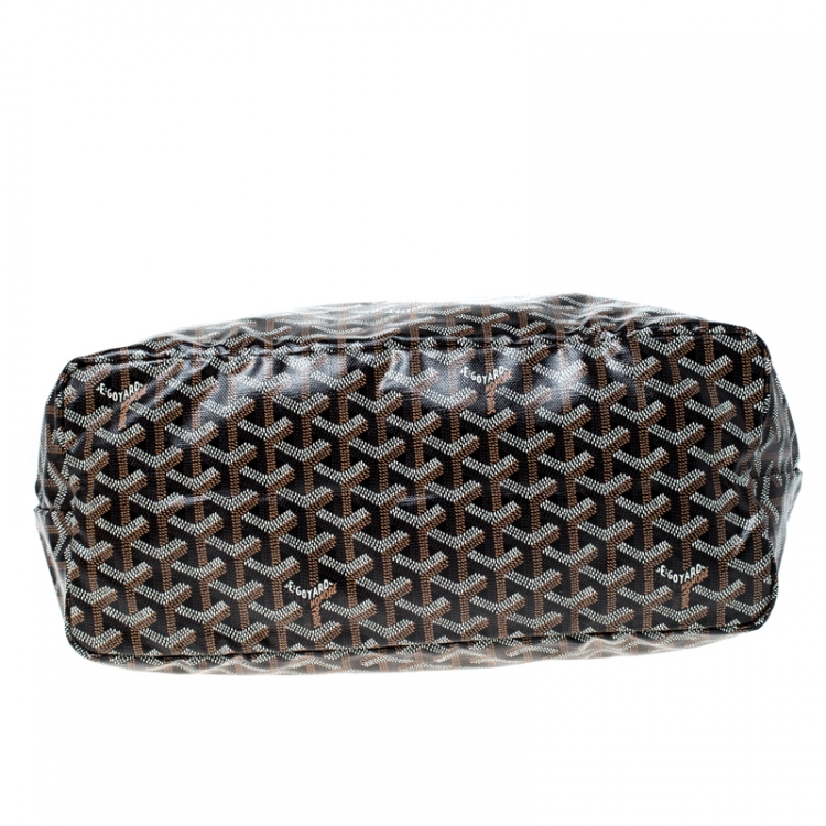 Pre Owned Goyard Black Goyardine Coated Canvas St. Louis PM Tote 