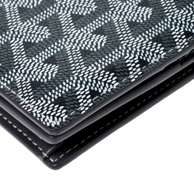 Pre Owned Goyard Goyardine Grey Coated Canvas Flap Continental Wallet