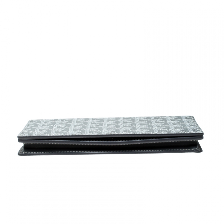 Pre Owned Goyard Goyardine Grey Coated Canvas Flap Continental Wallet