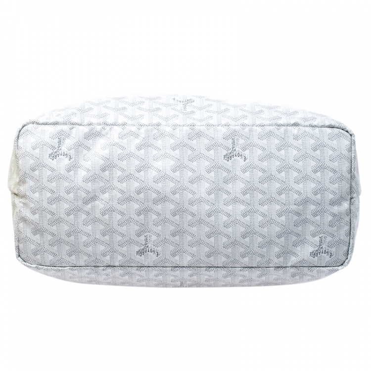 Pre Owned Goyard White Goyardine Coated Canvas St. Louis PM Tote 
