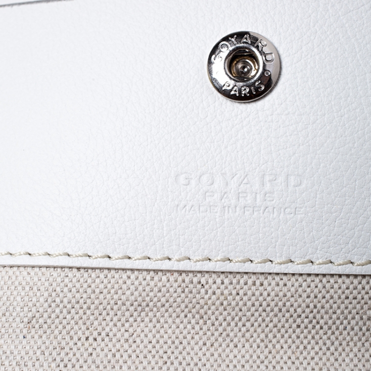 Pre Owned Goyard White Goyardine Coated Canvas St. Louis PM Tote 