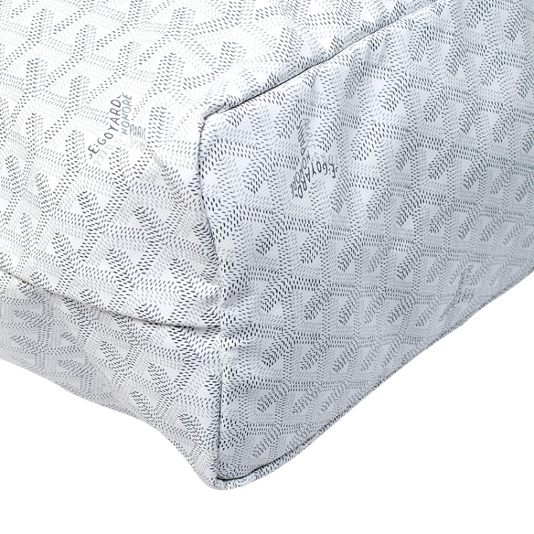 Pre Owned Goyard White Goyardine Coated Canvas St. Louis PM Tote 
