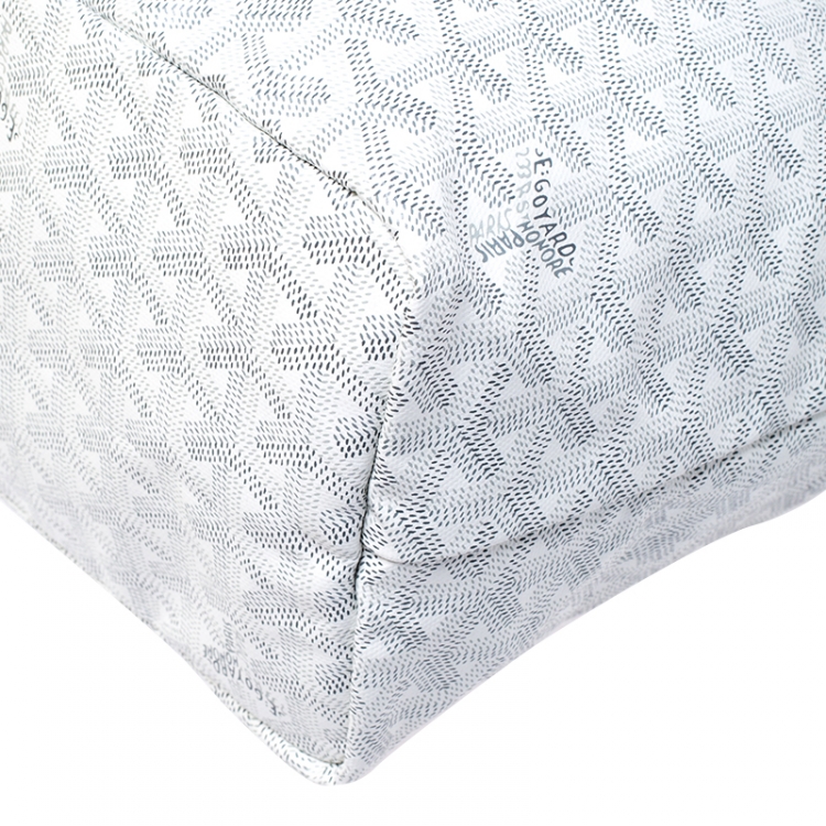 Pre Owned Goyard White Goyardine Coated Canvas St. Louis PM Tote 