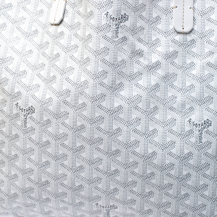 Pre Owned Goyard White Goyardine Coated Canvas St. Louis PM Tote 
