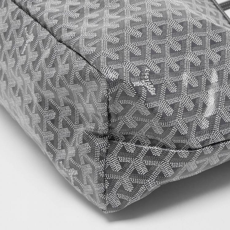 Pre Owned Goyard Grey Goyardine Coated Canvas and Leather Saint Louis PM Tote