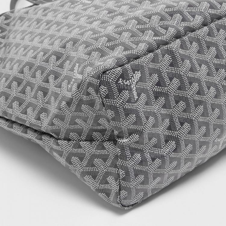 Pre Owned Goyard Grey Goyardine Coated Canvas and Leather Saint Louis PM Tote