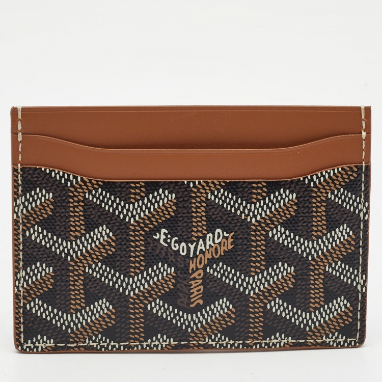 Pre Owned Goyard Tan Goyardine Coated Canvas and Leather Saint Sulpice Card Holder