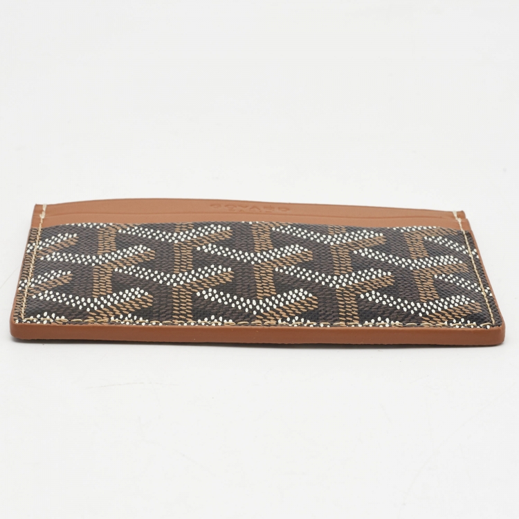 Pre Owned Goyard Tan Goyardine Coated Canvas and Leather Saint Sulpice Card Holder