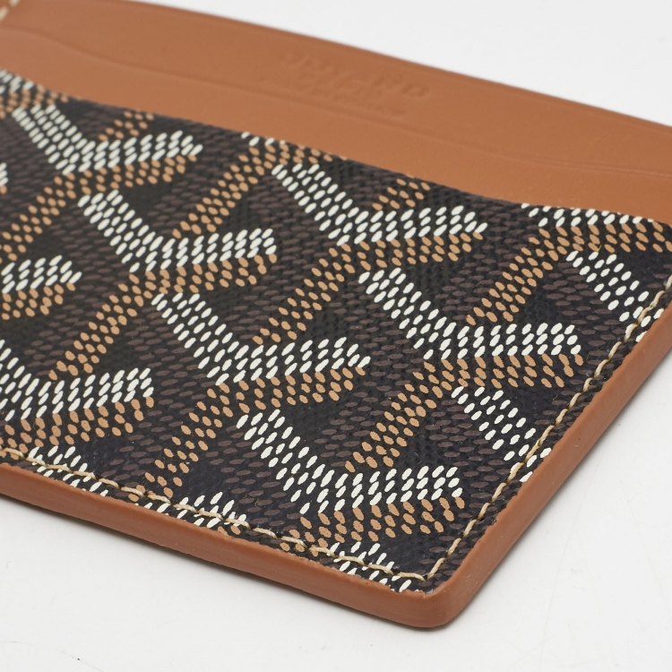 Pre Owned Goyard Tan Goyardine Coated Canvas and Leather Saint Sulpice Card Holder