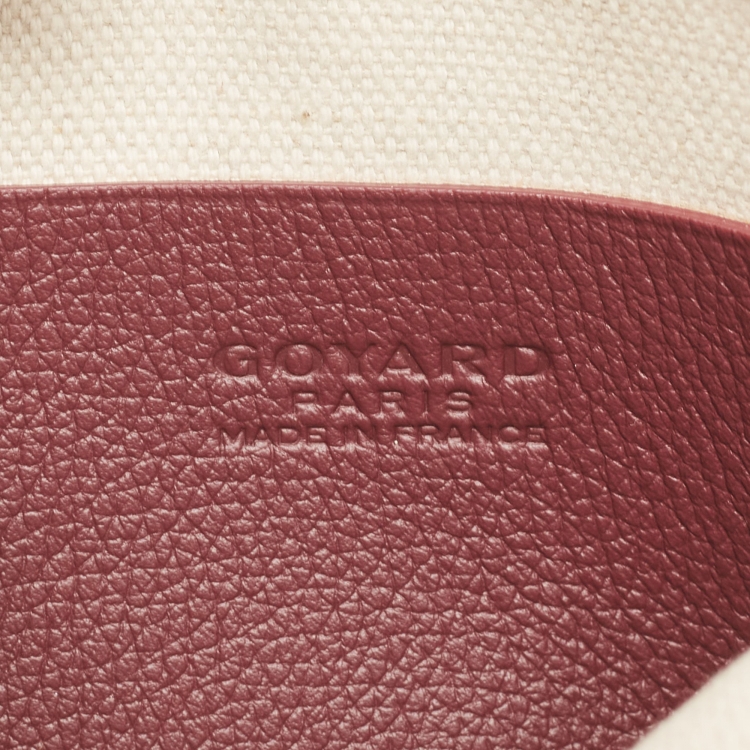 Pre Owned Goyard Burgundy Goyardine Coated Canvas and Leather Plumet Crossbody Bag