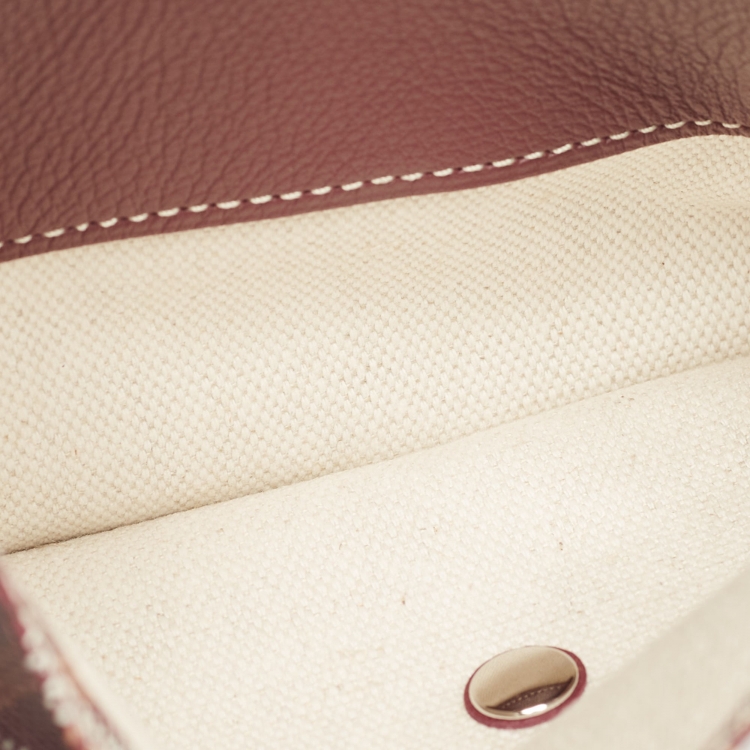 Pre Owned Goyard Burgundy Goyardine Coated Canvas and Leather Plumet Crossbody Bag