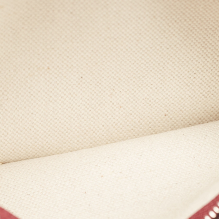 Pre Owned Goyard Burgundy Goyardine Coated Canvas and Leather Plumet Crossbody Bag