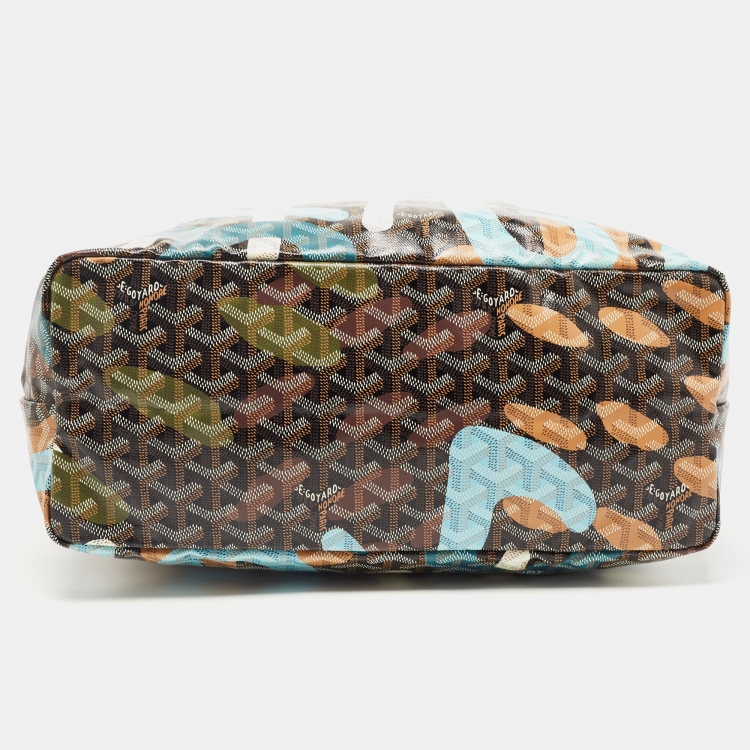 Pre Owned Goyard Black Lettres Camouflage Goyardine Coated Canvas Limited Edition Saint Louis PM Tote