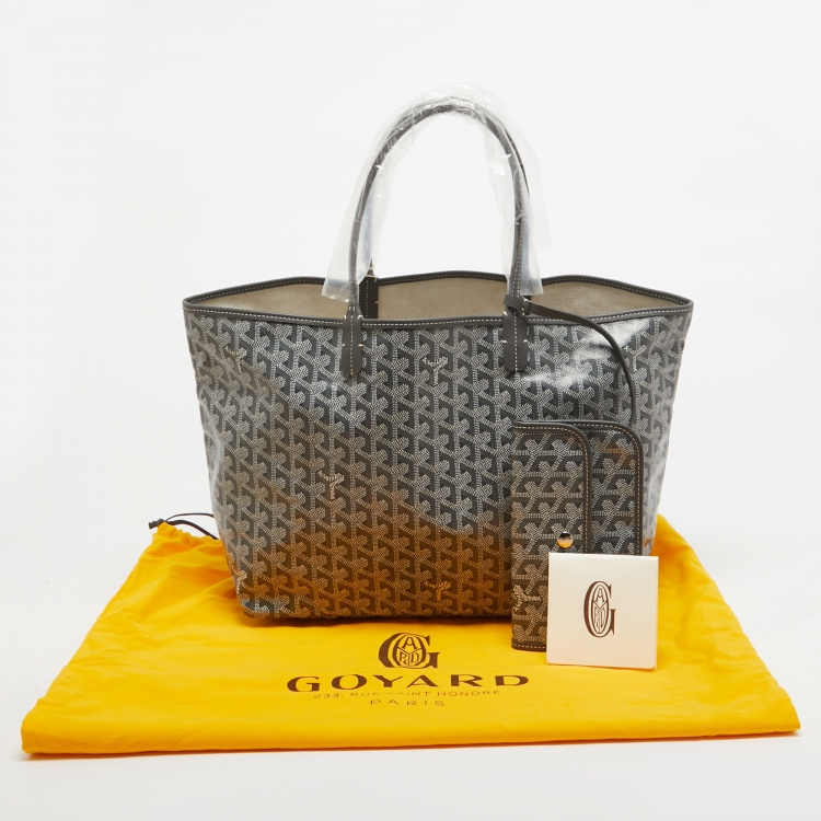 Pre Owned Goyard Grey Goyardine Coated Canvas and Leather Saint Louis PM Tote