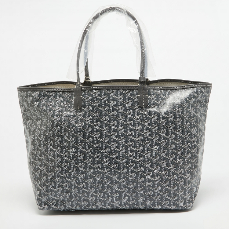 Pre Owned Goyard Grey Goyardine Coated Canvas and Leather Saint Louis PM Tote