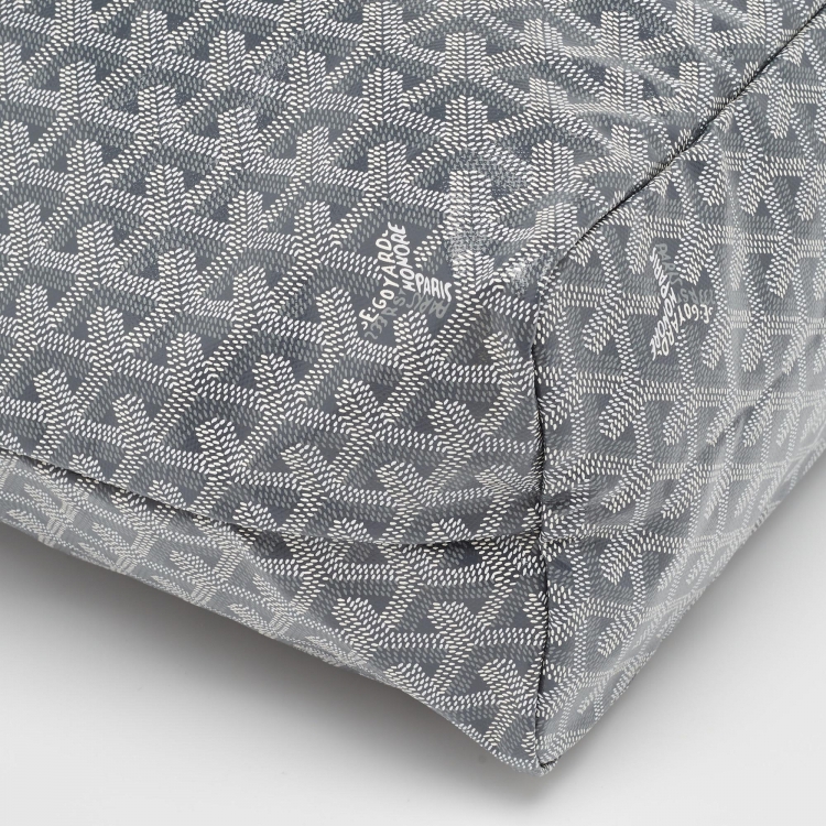 Pre Owned Goyard Grey Goyardine Coated Canvas and Leather Saint Louis PM Tote