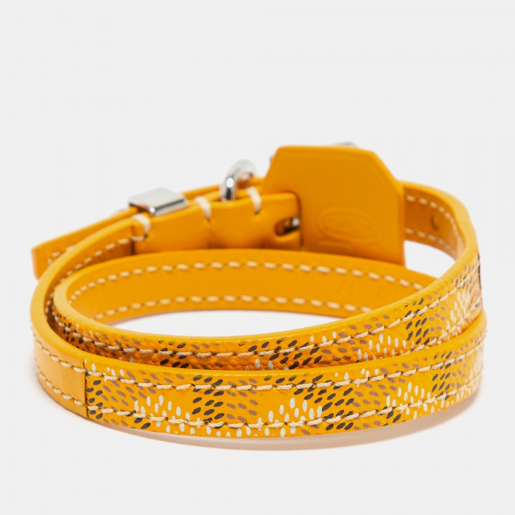 Pre Owned Goyard Yellow Goyardine Coated Canvas Wrap Bracelet