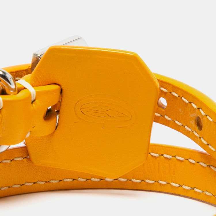 Pre Owned Goyard Yellow Goyardine Coated Canvas Wrap Bracelet