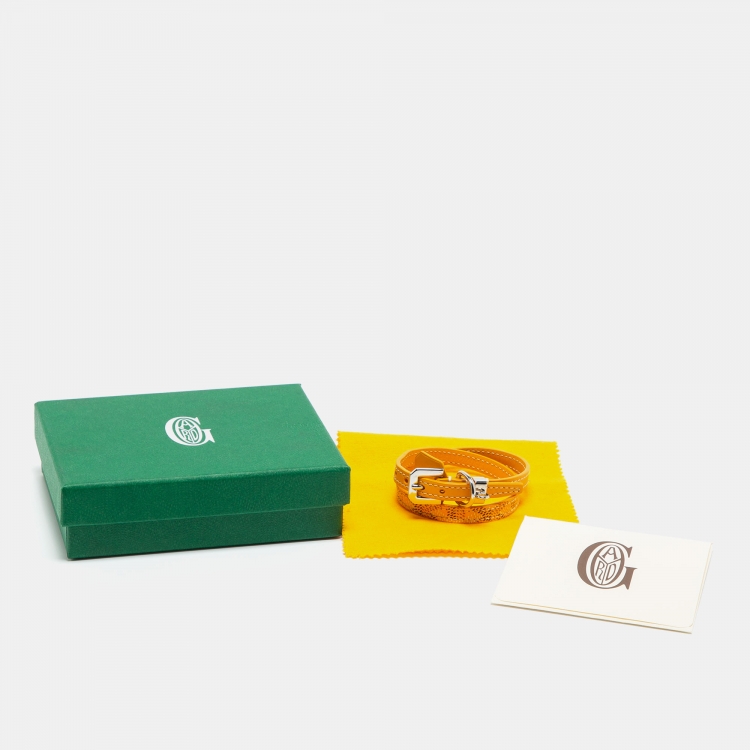 Pre Owned Goyard Yellow Goyardine Coated Canvas Wrap Bracelet