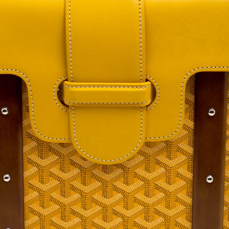 Pre Owned Goyard Yellow Coated Canvas and Leather Saigon Top Handle Bag