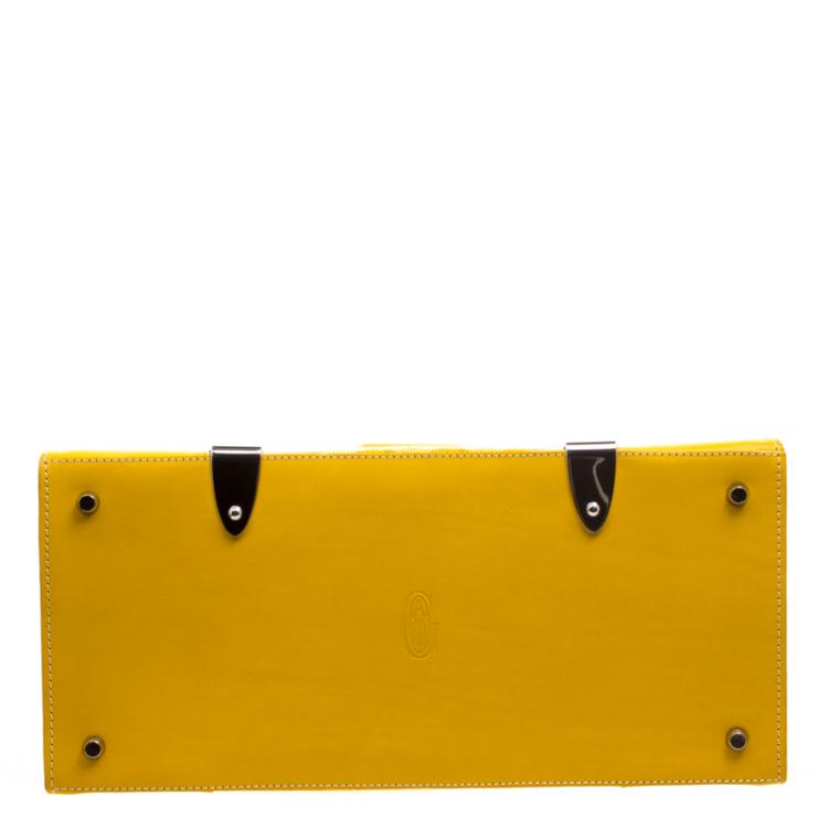 Pre Owned Goyard Yellow Coated Canvas and Leather Saigon Top Handle Bag