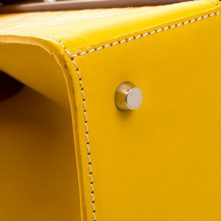 Pre Owned Goyard Yellow Coated Canvas and Leather Saigon Top Handle Bag