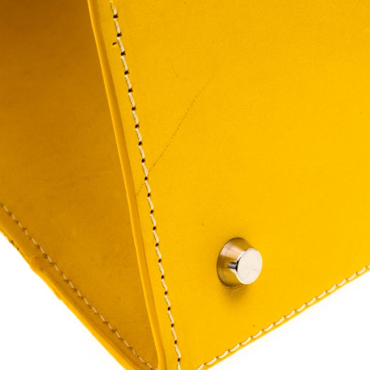 Pre Owned Goyard Yellow Coated Canvas and Leather Saigon Top Handle Bag