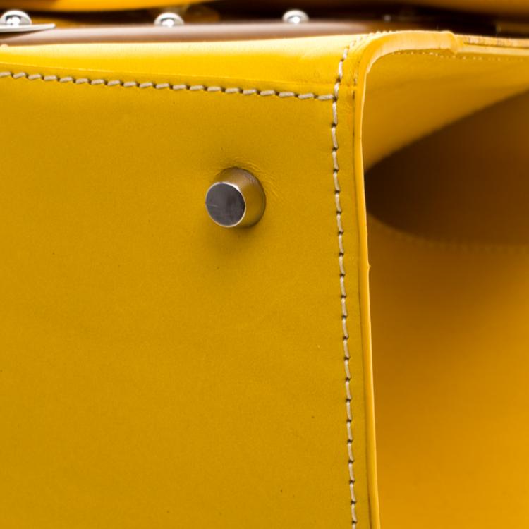 Pre Owned Goyard Yellow Coated Canvas and Leather Saigon Top Handle Bag