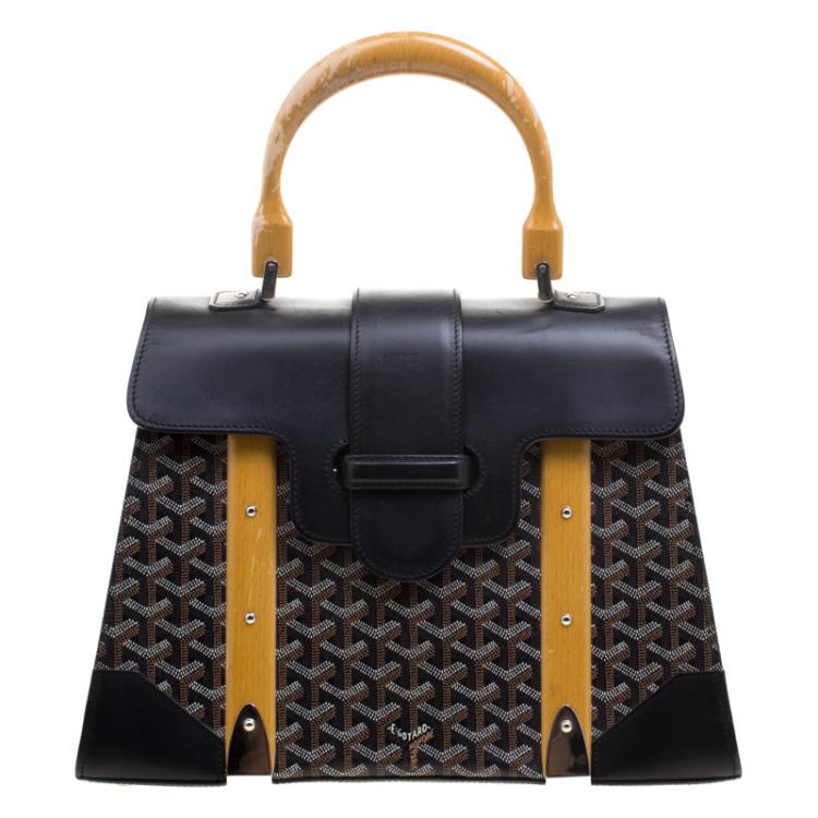 Goyard Black/Brown Coated Canvas and Leather Saigon Top Handle Bag Goyard