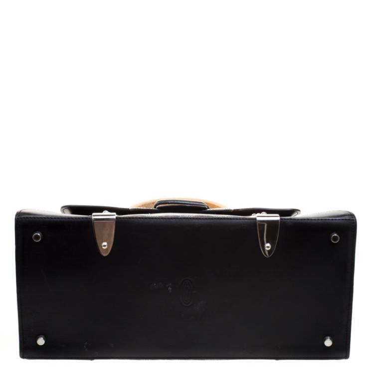 Pre Owned Goyard Brown/Black Coated Canvas and Leather Saigon Top Handle Bag