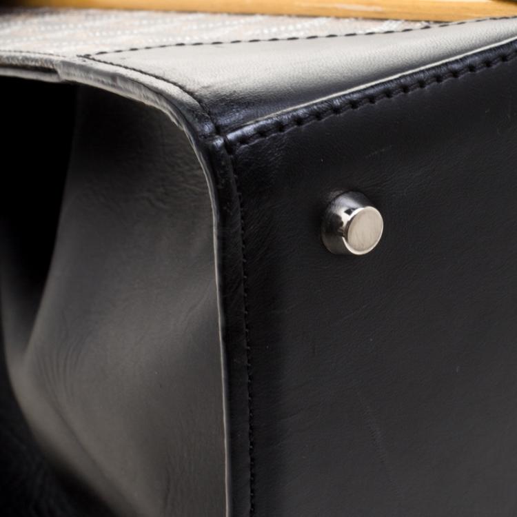 Pre Owned Goyard Brown/Black Coated Canvas and Leather Saigon Top Handle Bag