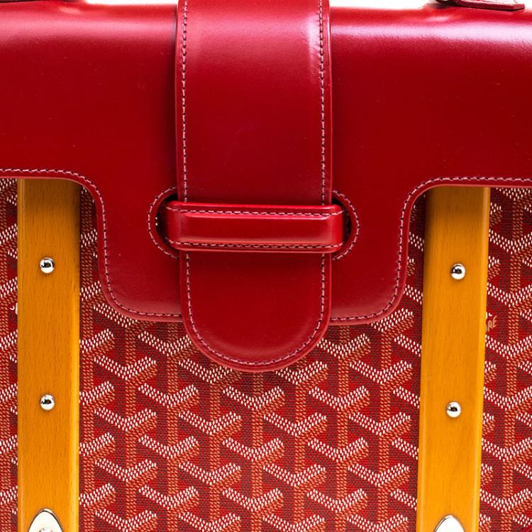 Pre Owned Goyard Red Coated Canvas and Leather Saigon Top Handle Bag