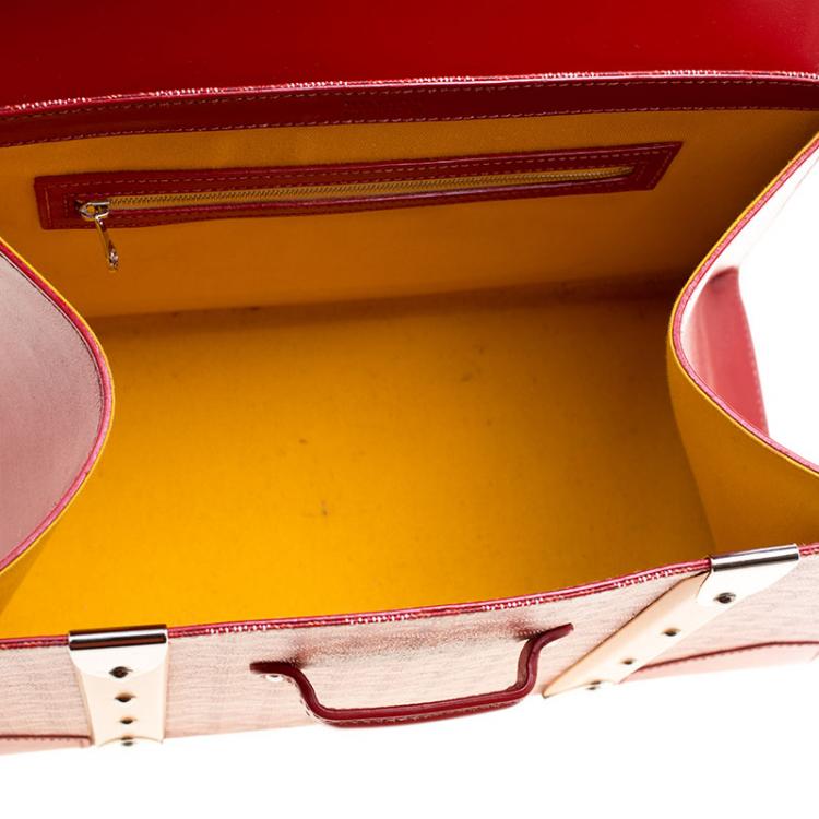 Pre Owned Goyard Red Coated Canvas and Leather Saigon Top Handle Bag