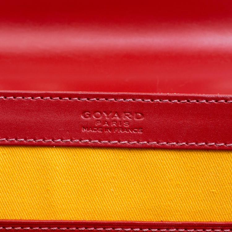 Pre Owned Goyard Red Coated Canvas and Leather Saigon Top Handle Bag