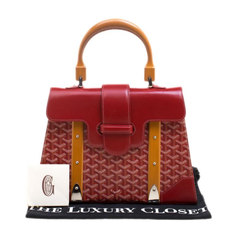 Pre Owned Goyard Red Coated Canvas and Leather Saigon Top Handle Bag