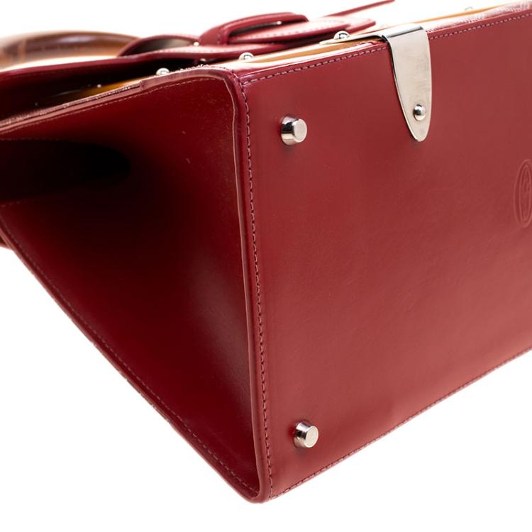 Pre Owned Goyard Red Coated Canvas and Leather Saigon Top Handle Bag
