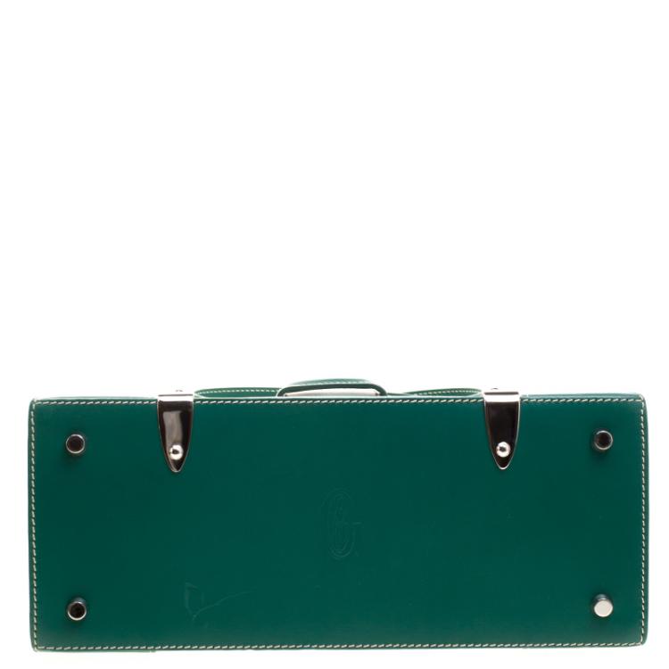 Pre Owned Goyard Green Coated Canvas and Leather Saigon Top Handle Bag