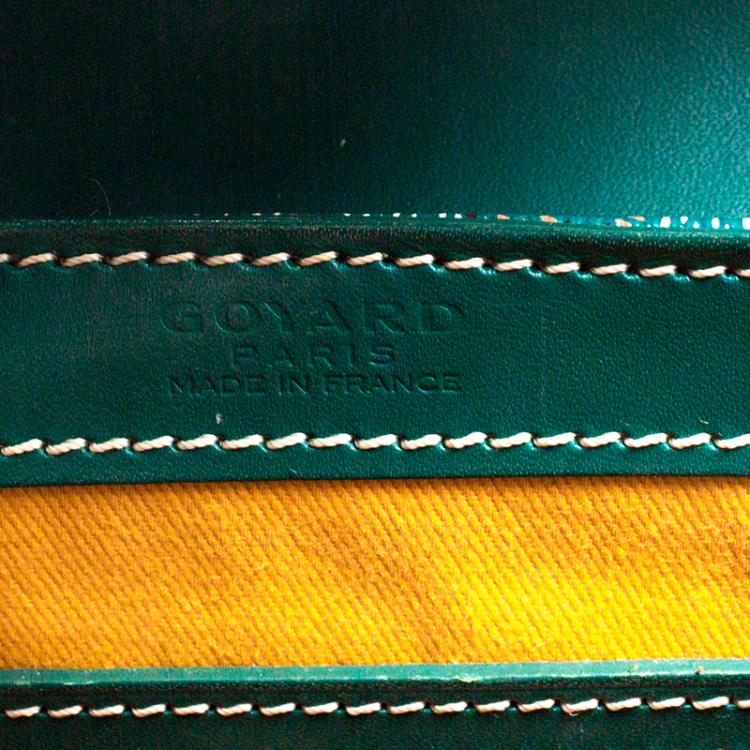 Pre Owned Goyard Green Coated Canvas and Leather Saigon Top Handle Bag