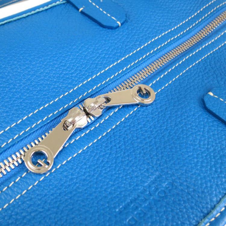 Pre Owned Goyard Blue Canvas Hardy Tote PM