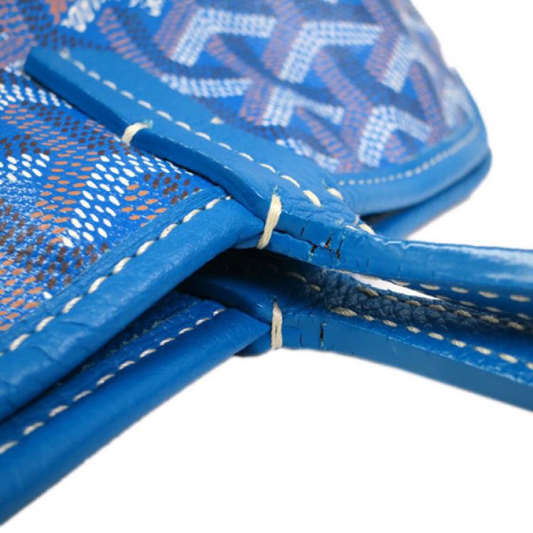 Pre Owned Goyard Blue Canvas Hardy Tote PM