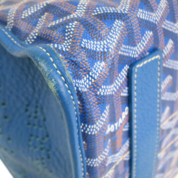 Pre Owned Goyard Blue Canvas Hardy Tote PM