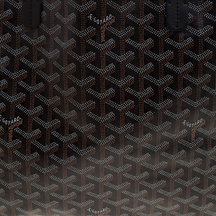 Pre Owned Goyard Brown/Black Blue Coated Canvas  and Leather Saint Louis Tote