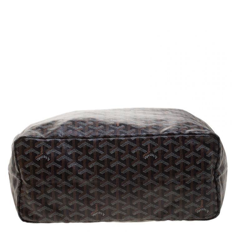 Pre Owned Goyard Brown/Black Blue Coated Canvas  and Leather Saint Louis Tote