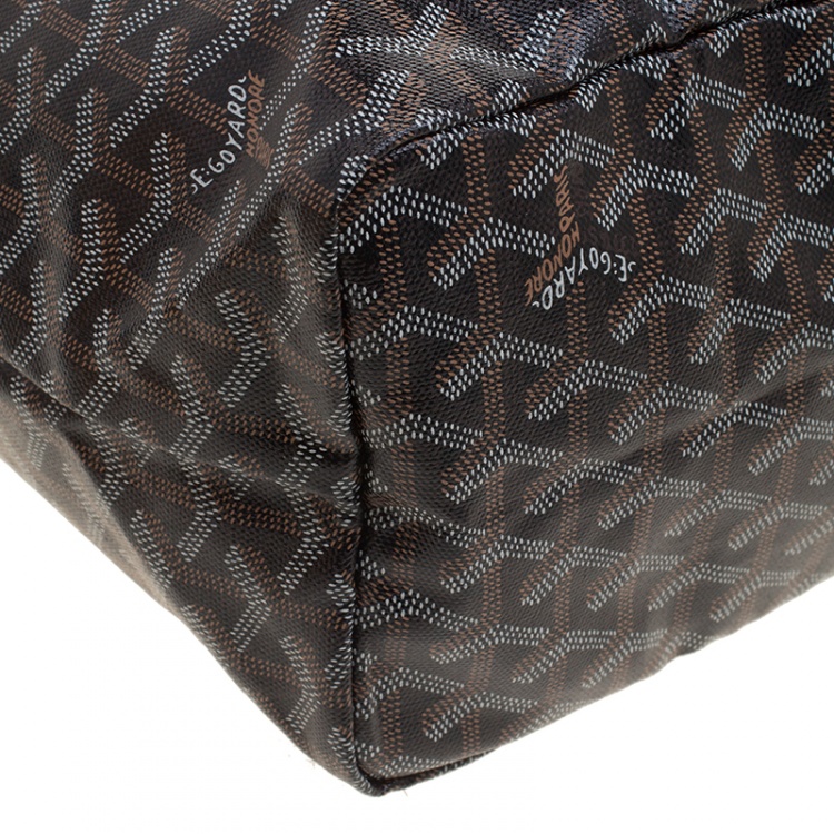 Pre Owned Goyard Brown/Black Blue Coated Canvas  and Leather Saint Louis Tote