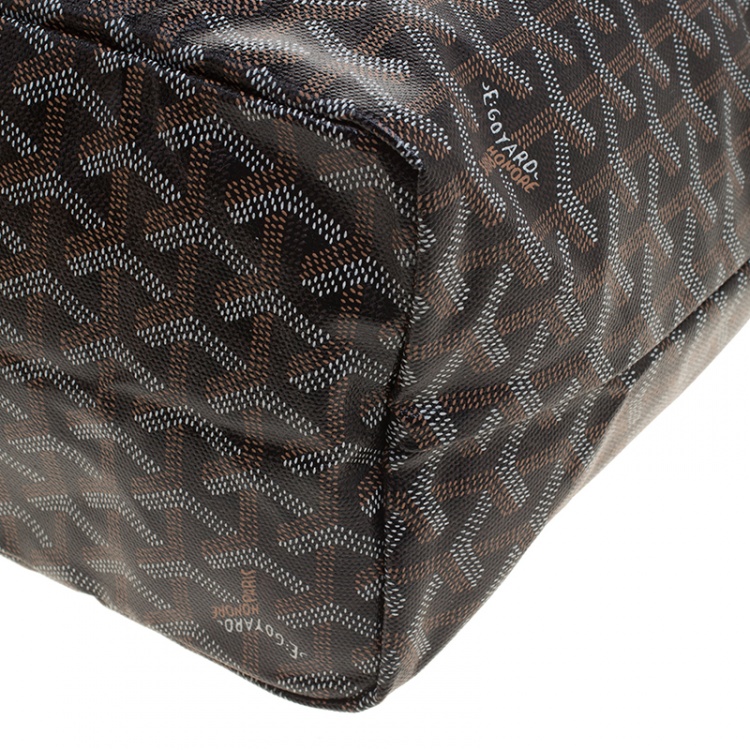 Pre Owned Goyard Brown/Black Blue Coated Canvas  and Leather Saint Louis Tote